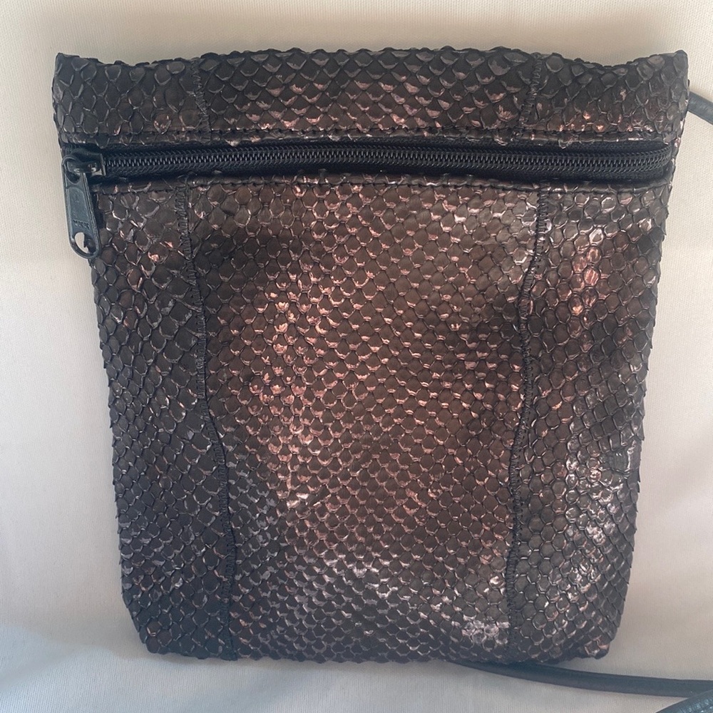 Carlos Falchi Snakeskin crossbody purse